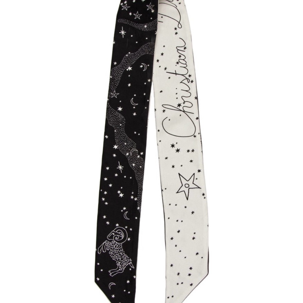 CHRISTIAN DIOR Silk Zodiac Mitzah Scarf